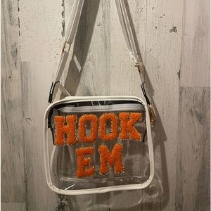 Hook em clear stadium crossbody bag